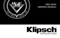 Klipsch PRO-200A - Owners Manual 